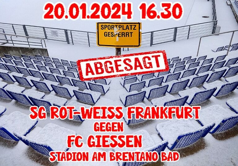 Read more about the article Freundschaftsspiel gegen den FC Gießen abgesagt