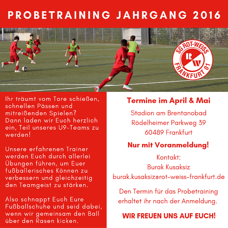 Read more about the article U9 Sichtungstraining – Jahrgang 2016