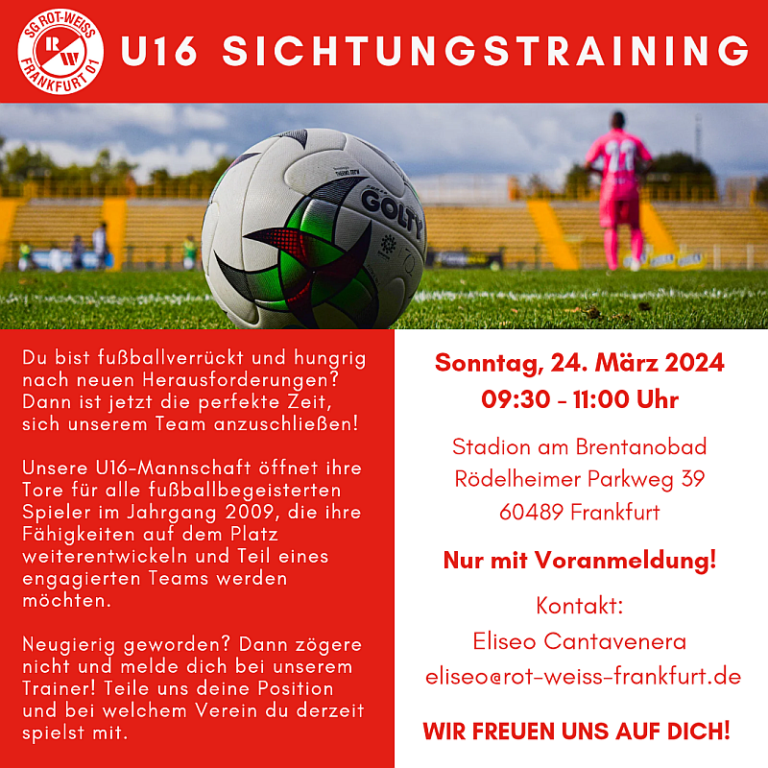 Read more about the article U16 Sichtungstraining – Jahrgang 2009